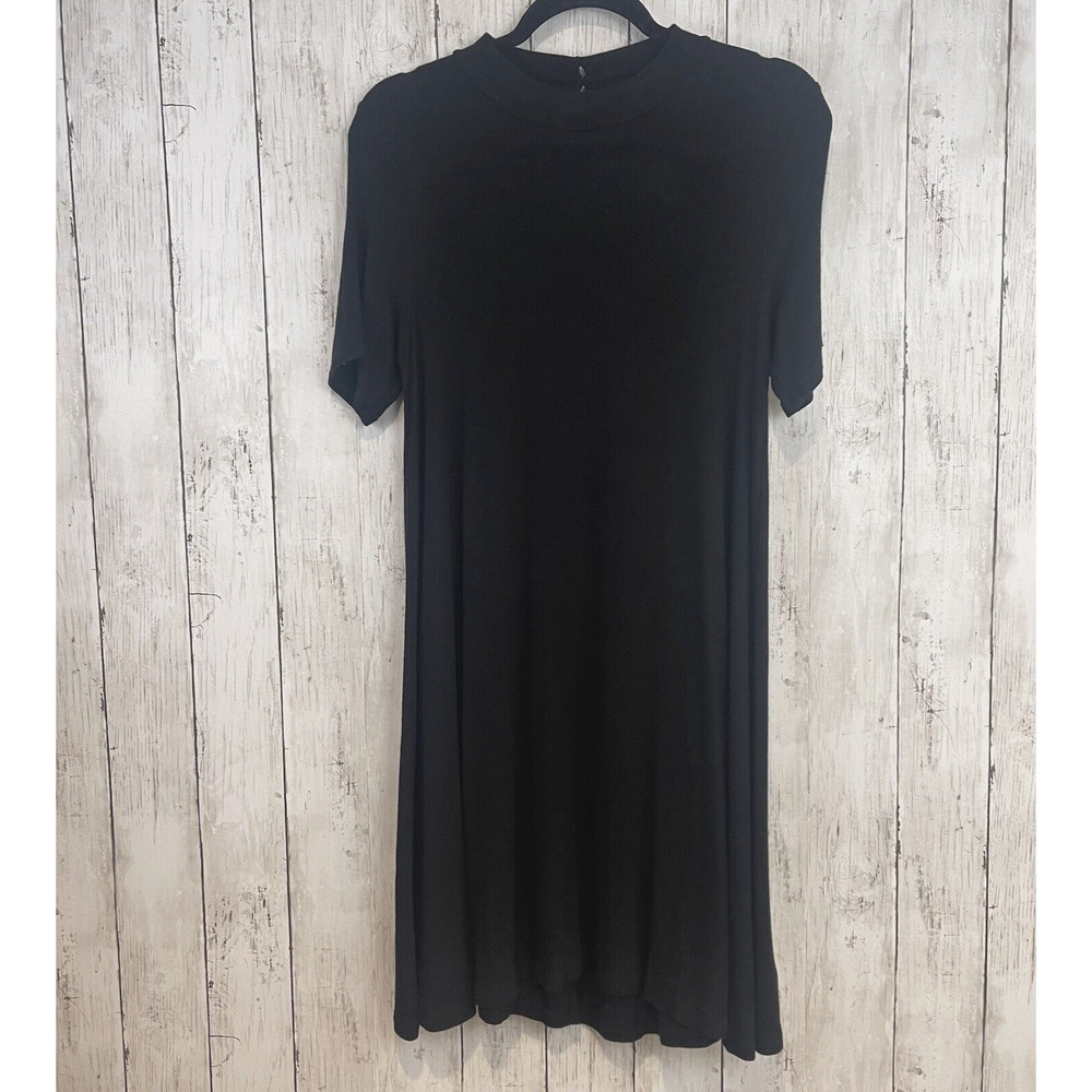 American Eagle Dress Women Medium Soft‎ & Sexy Black Ribbed Flowy Stretch Skater